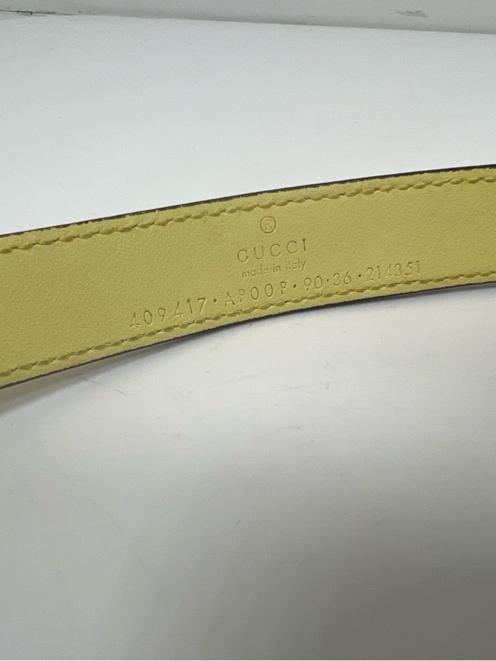 Gucci GG Marmont Belt Butter Yello Thin Size 90 / 36 Box + Dust Bag - Picture 4 of 7